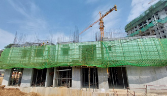 Brigade Nanda Heights Tower A (view from East side) : First floor slab concreting works are completed & 2nd floor works are in progress  as on March '23