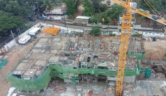 Brigade Nanda Heights Tower A (view from top) : 2nd floor slab conreting 100% completed & 3rd floor works are in progress as on April '23