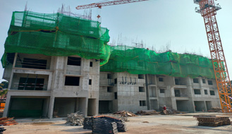 Brigade Nanda Heights Tower A (view from west side) : 4th floor slab 100% concreting completed and 5th floor works are in progress as on May '23