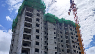 Brigade Nanda Heights : View from South Side (14th floor slab 100% completed 15th floor slab work in progress) as on September '23